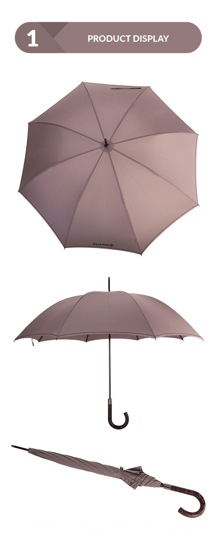 Hand Open Heren Rechte Paraplu Hand Open Mens Straight Umbrella
